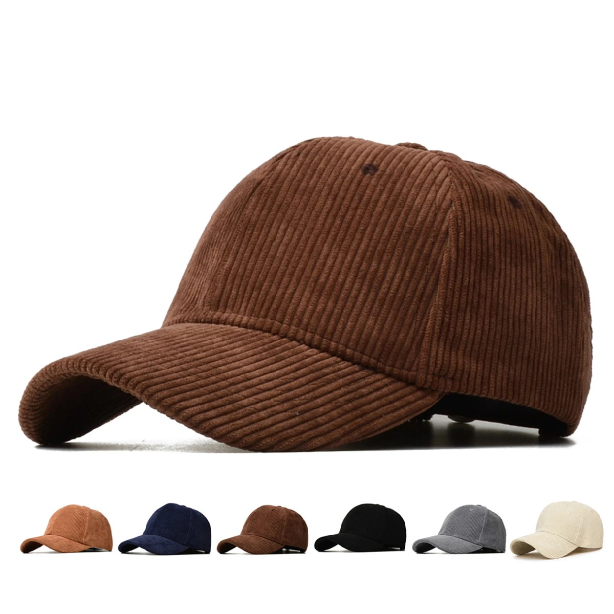 Corduroy Baseball Caps for Men Women Solid Color Sunshade Baseball Hat Men's Trucker Hats Dad Hats