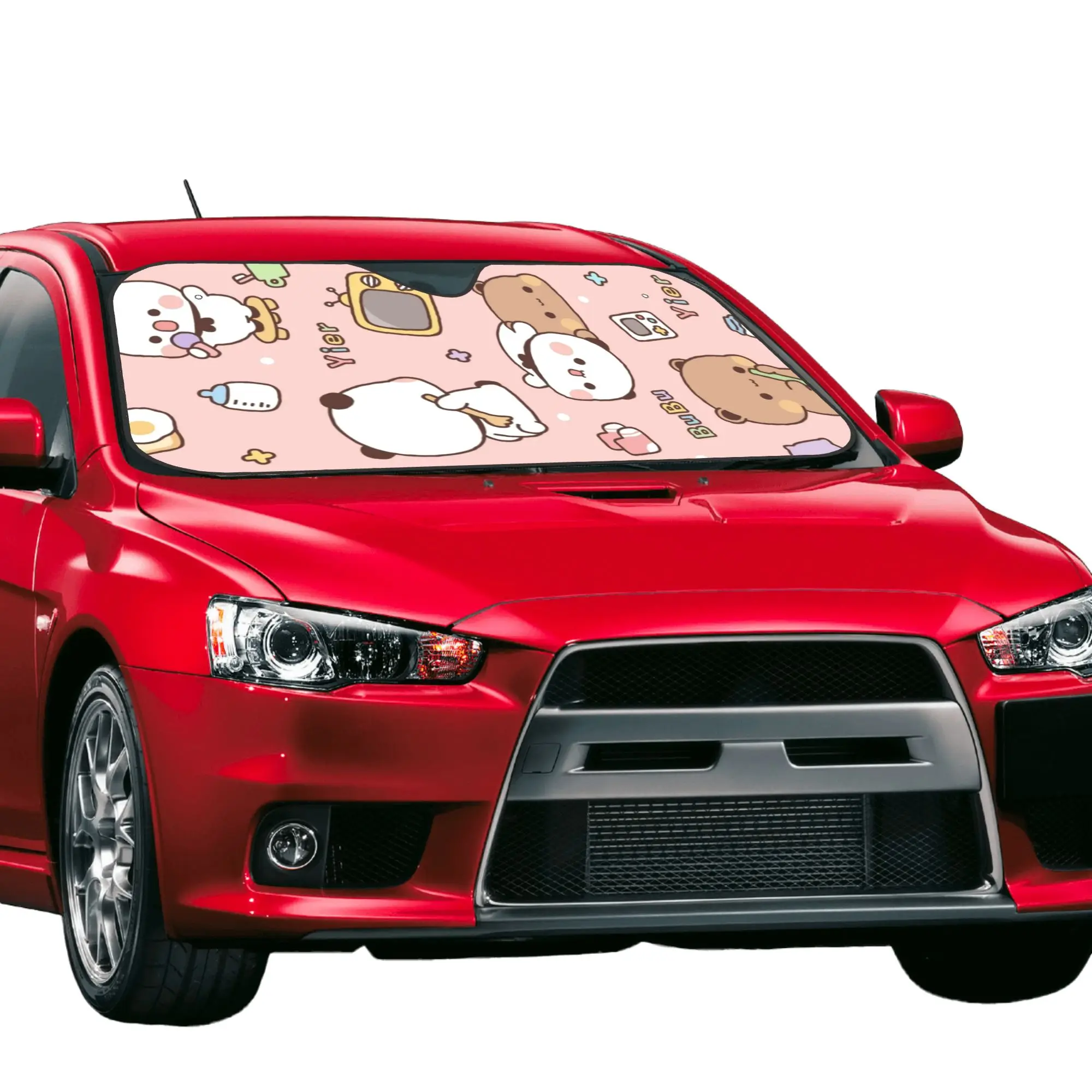 Car Front Windshield Sun Visor Bubu Dudu Panda And Brownie Bear Couple UV Protection Car Sun Shade  Covers Car Solar Protection