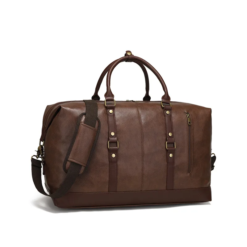 

Wear-Resistant PU Travel Bag Business Style Color Shoulder Luggage Storage Bag Cross-Border Popular Spring 2023