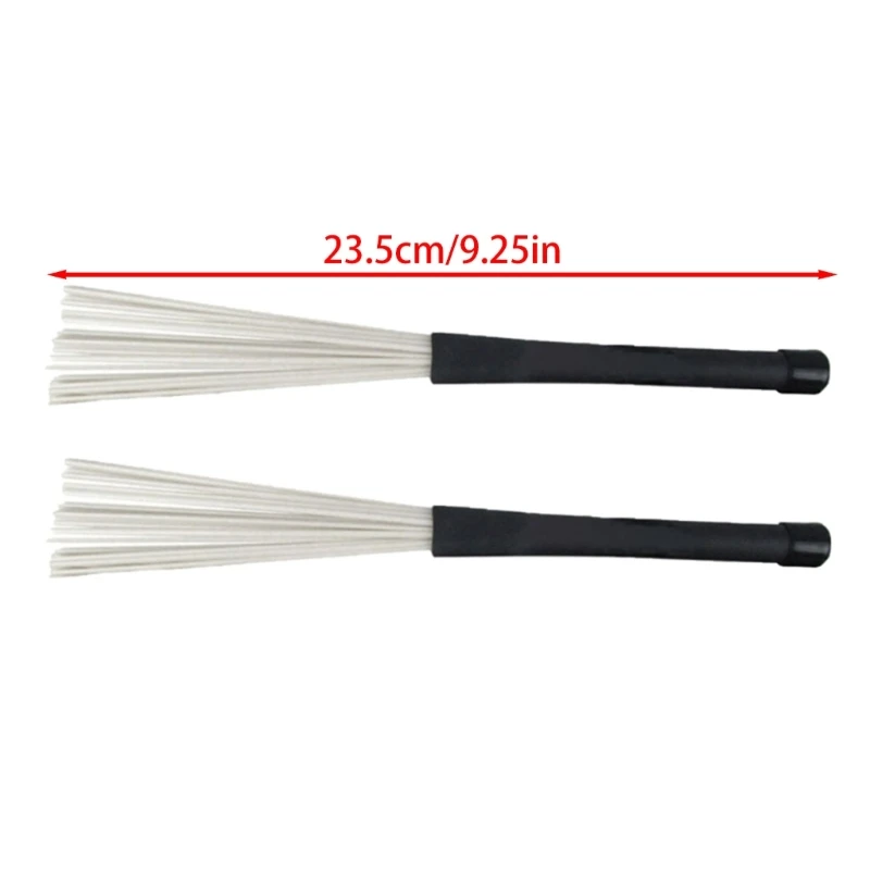 2Pcs Drum Brush Percussion Brushes Snare Brush Jazzes Drum Brushes Professional Nylon Wire Brush with Comfortable Handle image 3