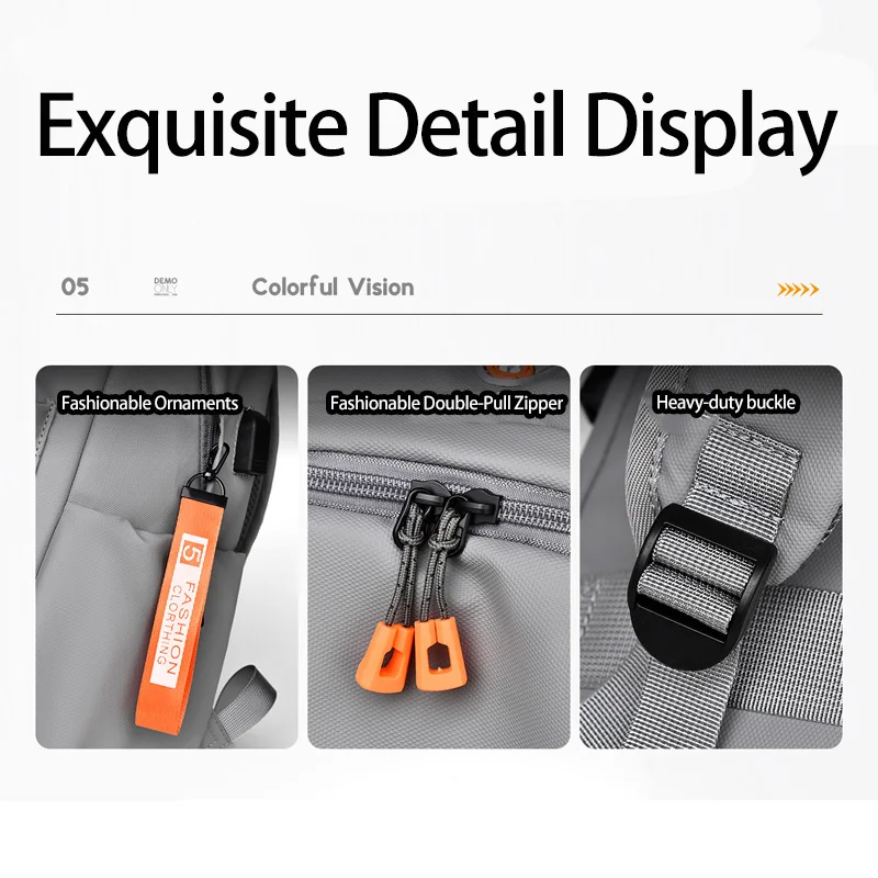 أنيق الحد الأدنى للجنسين سعة كبيرة حقيبة ظهر عادية المحمولة USB ركاب على ظهره 15.6 بوصة محمول على ظهره بولي Fabric النسيج