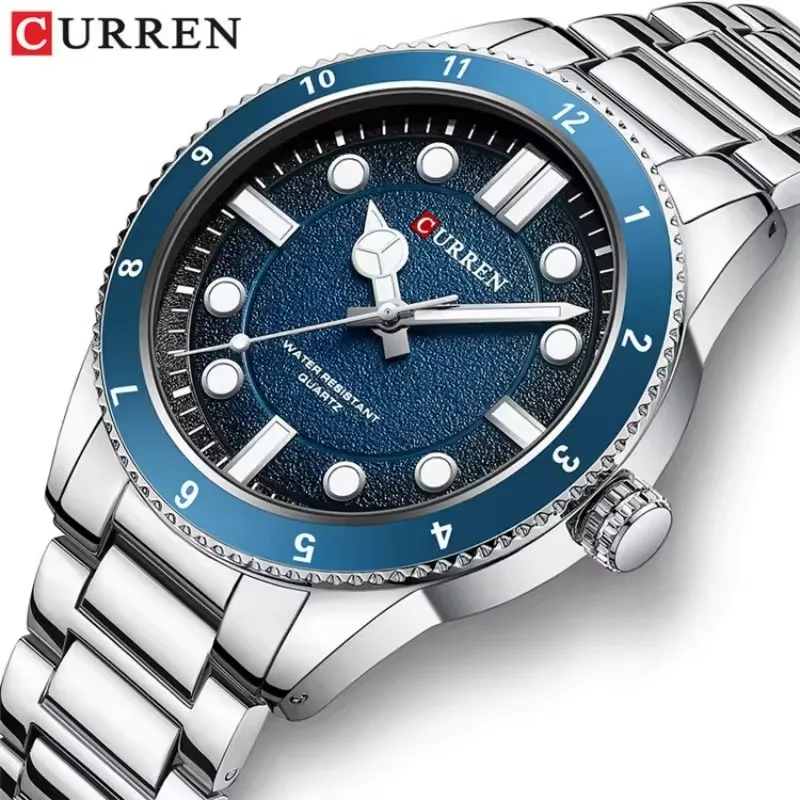 CURREN 8450 Military Sport Watch Men's Night Light Waterproof Steel Strip Quartz Men's Business Leisure Watch Relogios Masculino