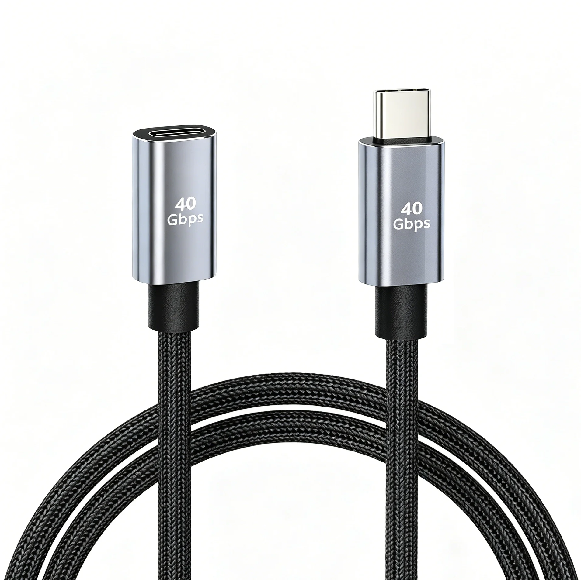 0.5m 1.6ft USB C Extension Cable 8K 40Gbps 100W PD Charging Type-C Male to Female Cord Compatible with Thunderbolt4/3 Dock Hub