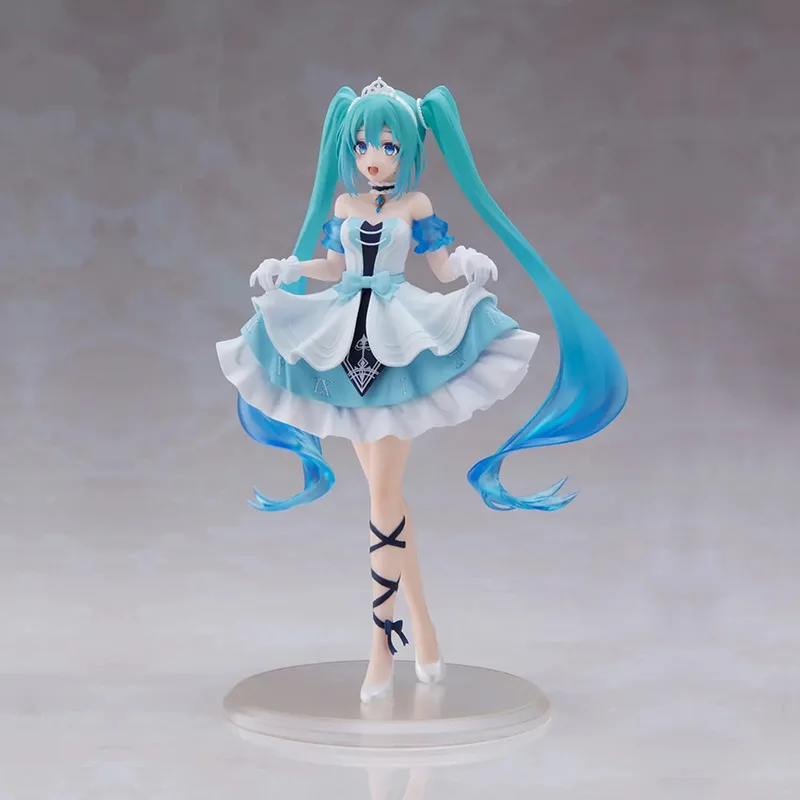 Hatsune Miku Cinderella White Dress Christmas Anime Figure Collection for Both Men and Women