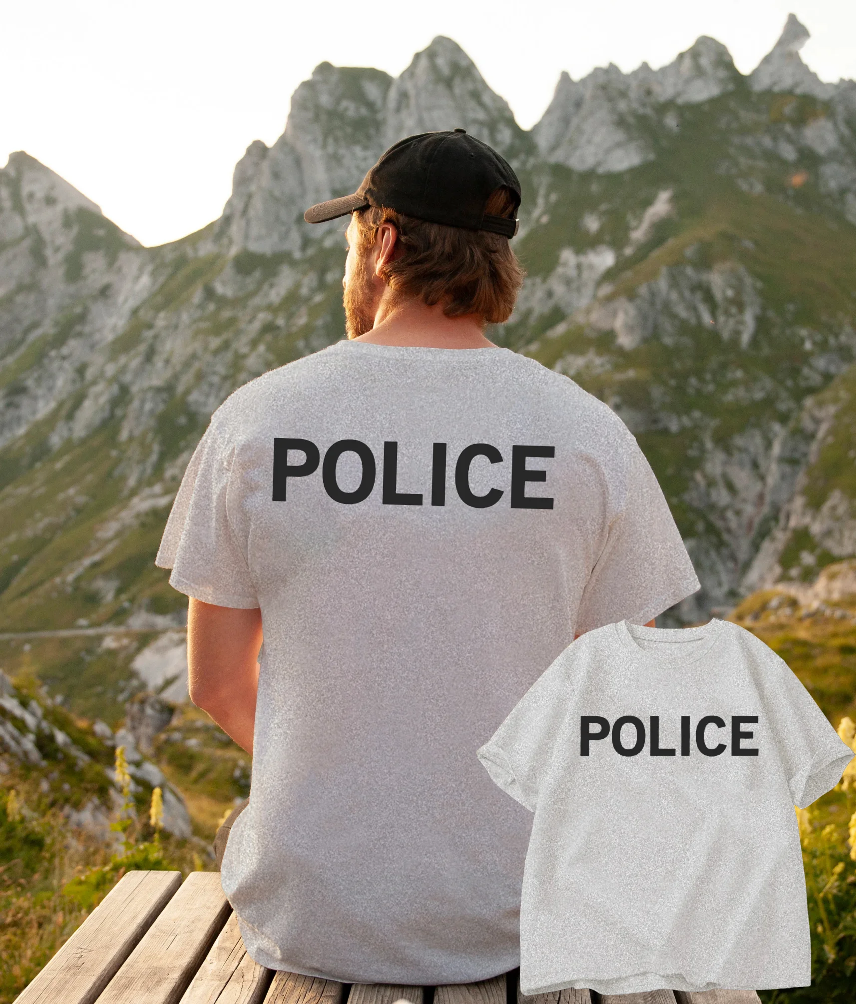POLIZEI männer T Shirt Brief Drucken Rundhals Kurzarm Trainingsanzug Tops Sommer Casual Pullover Baumwolle Mode Marke Sportswear – Detail 5