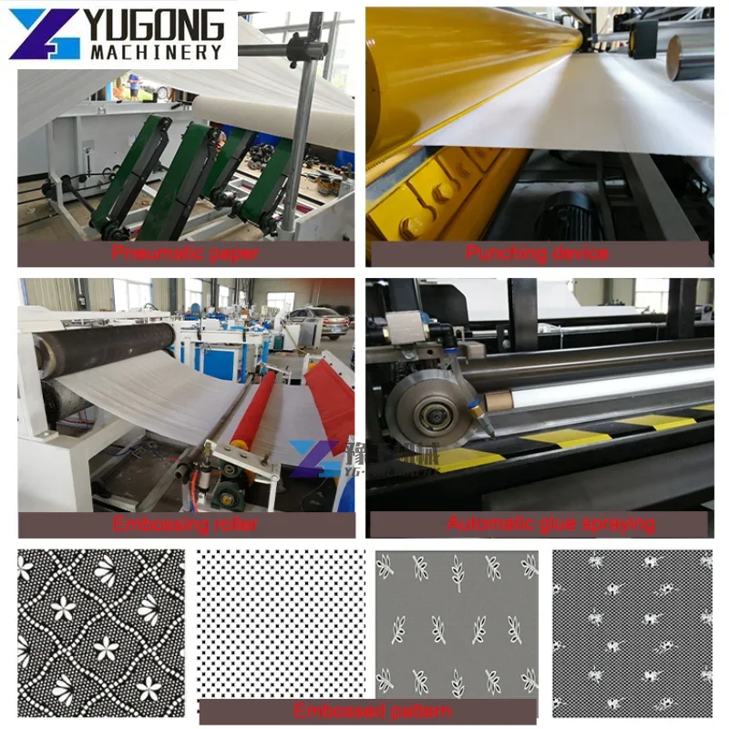 Full Automatic Kitchen Towel and Toilet Tissue Paper Roll Making Machine Toilet Paper Making Machine