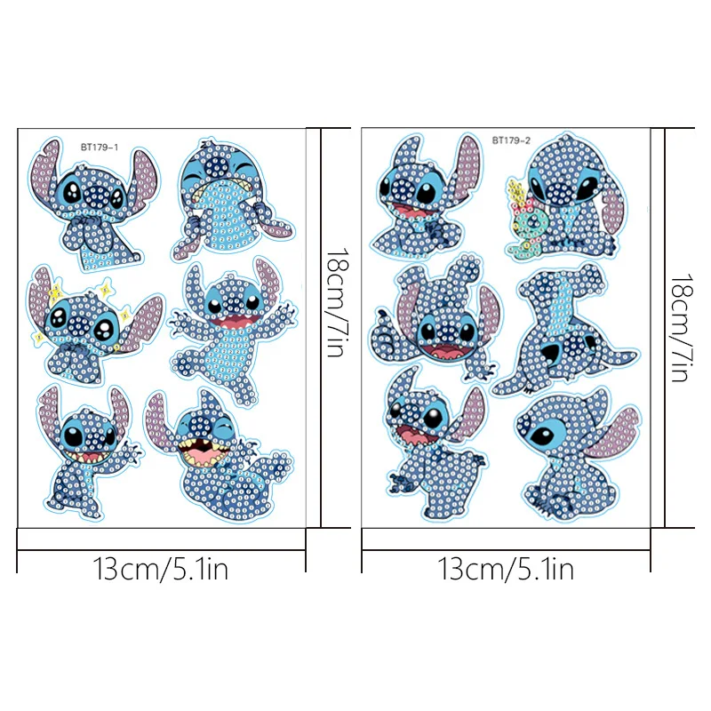 5D DIY Diamond Drawing Cartoon Snow White Stitch DIY Stickers Casual Stickers Handmad School Bag Decoration Paintings