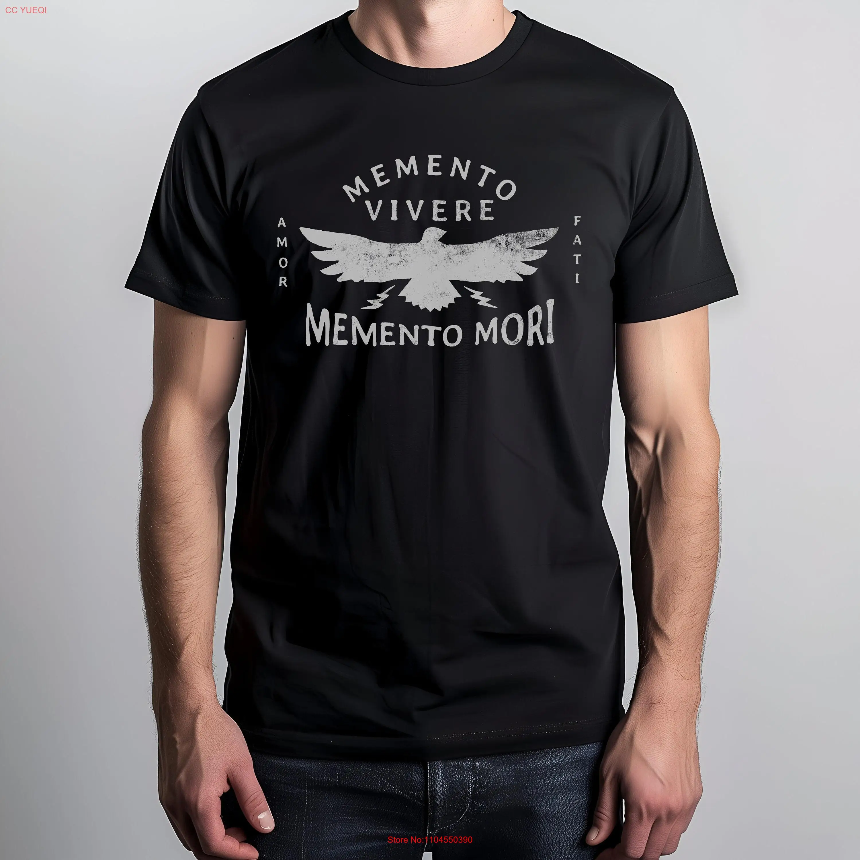 Memento Mori Amor Fati Vivere Falcon T Shirt long or short sleeves