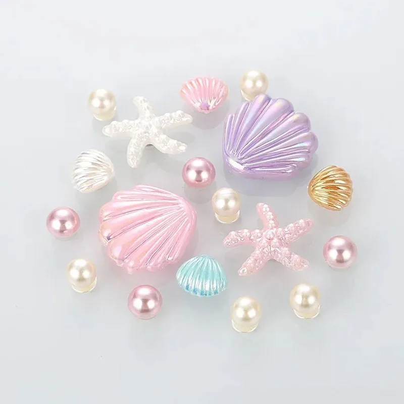 3D Summer Starfish Shell Series Shoe Charms for Clogs Accessories DIY Slide Sandals Garden Shoe Decoration Buckle Pin Kids Gifts