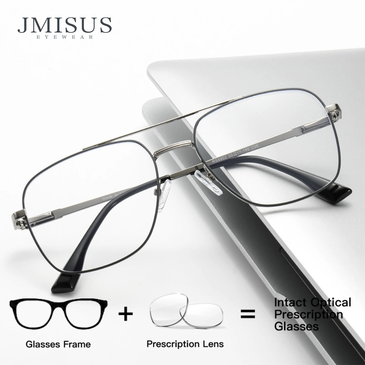 

JMISUS Fashion Aviator Progressive Prescription Glasses High-quality Metal Myopia Eyewear Square Optical Eyeglasses for Man