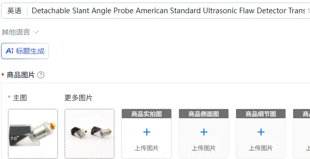 Detachable Slant Angle Probe American Standard Ultrasonic Flaw Detector Transducer 2.25MHz 5MHz for NDT Testing