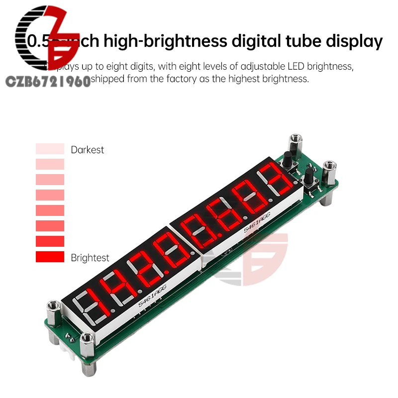 0.1Mhz to 1200Mhz RF Signal Frequency Counter LED Display Digital Cymometer Meter Test Module 8 Digits Frequency Tester Counters