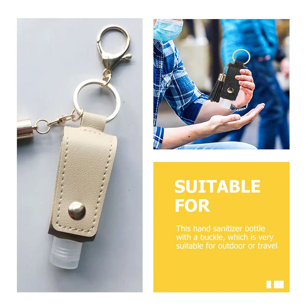 

4pcs Portable Refillable Travel Bottle Keychain Durable Tassel Hand Small Liquid Lotion Essential Oil Empty