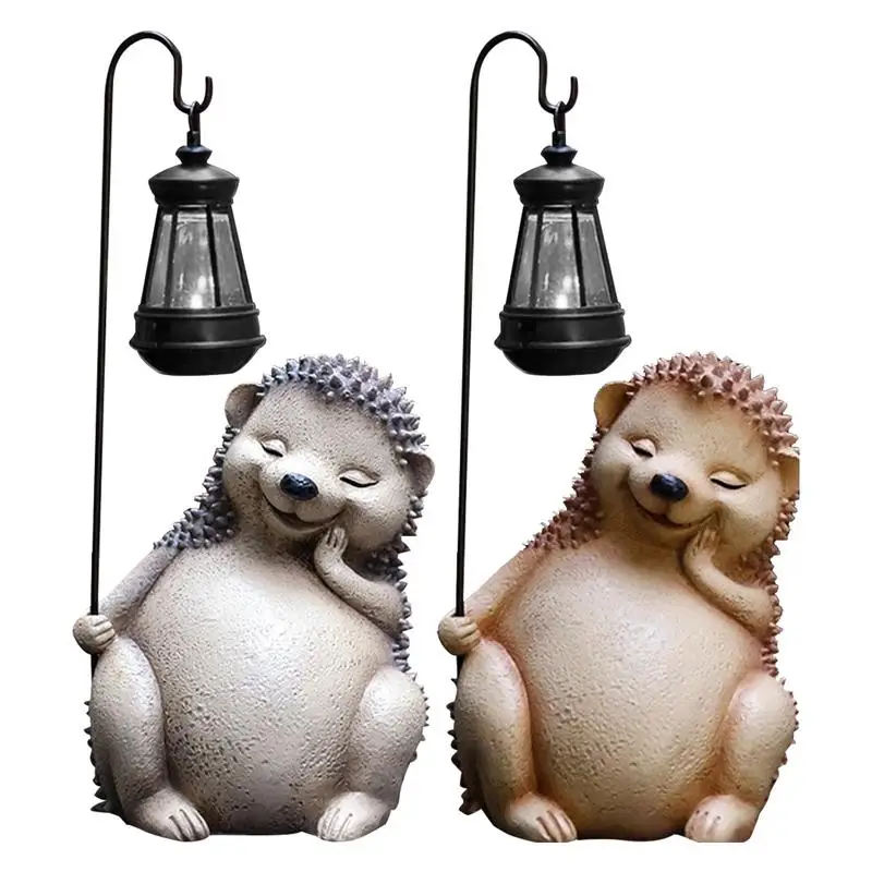 

Hedgehog Garden Light Funny Hedgehog Statue Ornament Solar Power Hedgehog Garden Statue Funny Resin Animal Sculptures For Lawn