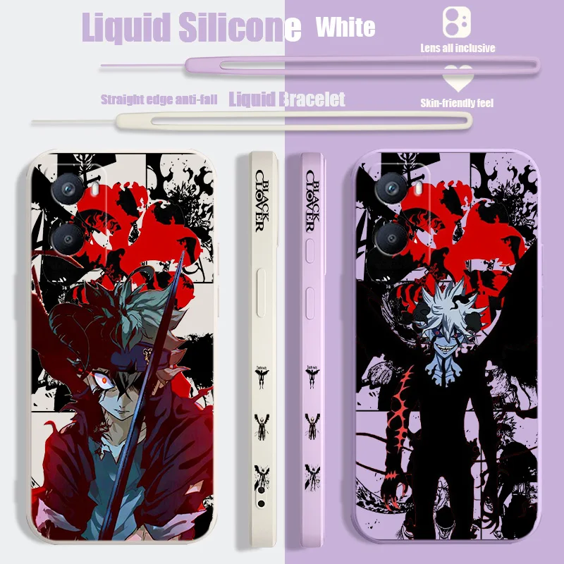 Anime Black Clover Asta Phone Case For OPPO A1K AX7 A9 12 15 16 31 52 53 54 57 72 73 74 76 93 94 96 Liquid Left Rope Cover Funda