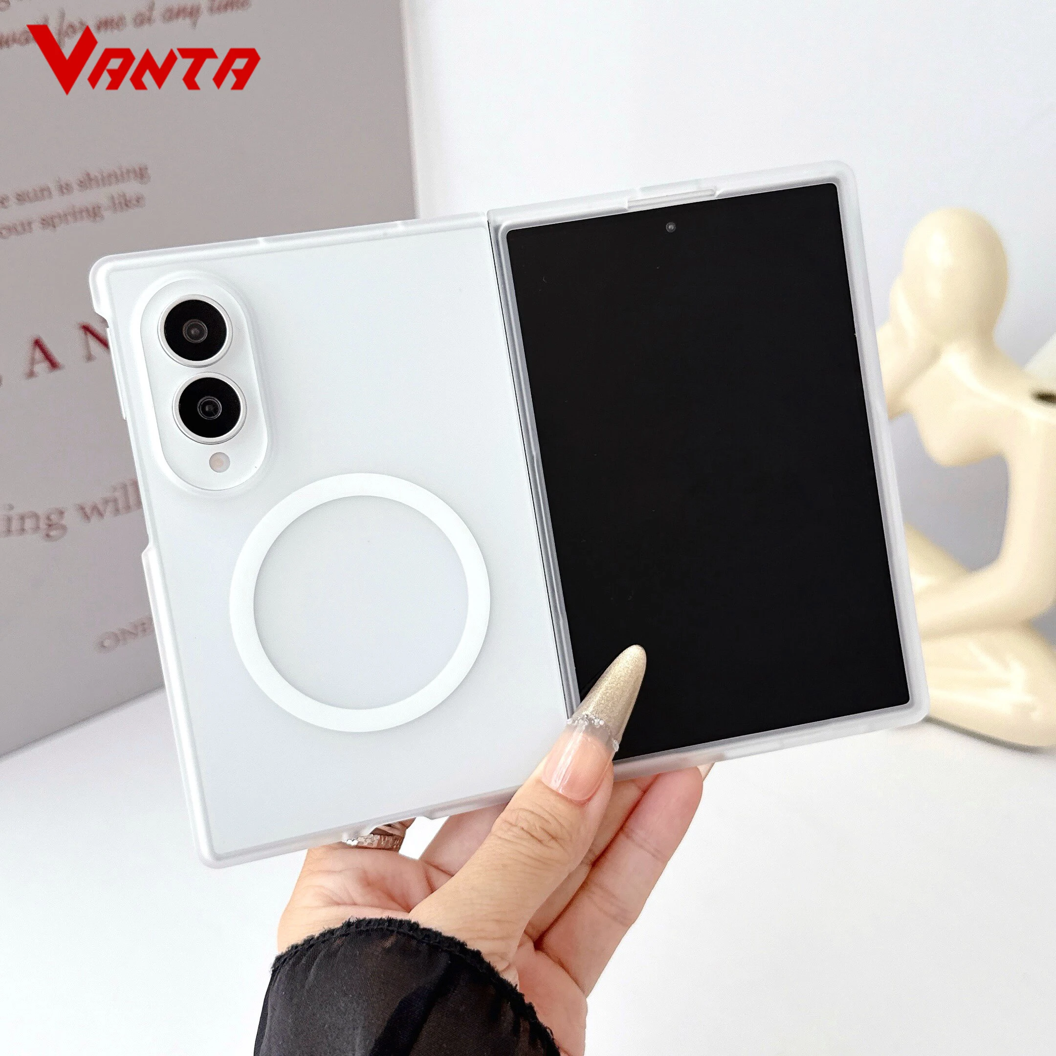 Matte Transparent Magnetic Phone Case for Samsung Z Fold 8 Ultra Fold8 Galaxy Z Fold 7 6 5 for Magsafe All-inclusive Slim Cover