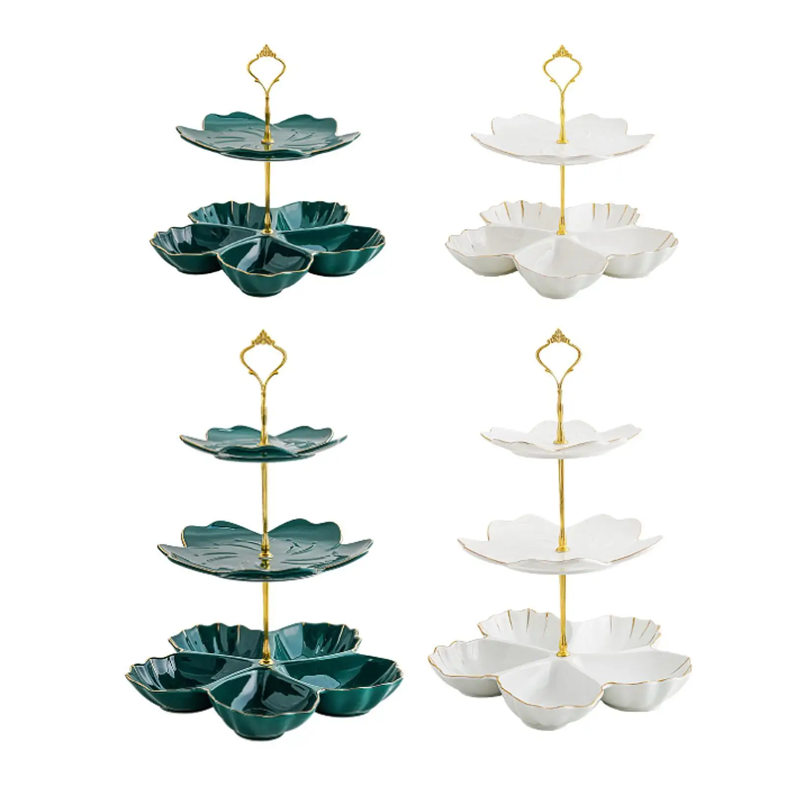 Tiered Ceramic Cake Stand Porcelain Dessert Display Tower Elegant Tea Stand with Tiered Tray Afternoon Tea Stand for Birthday