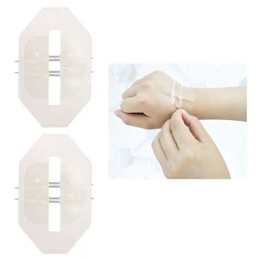 2Pcs Zipper Stitch Bandaid Breathable Waterproof Reduce Scars Emergency Painless Wound Closure Bandages Independent Packaging