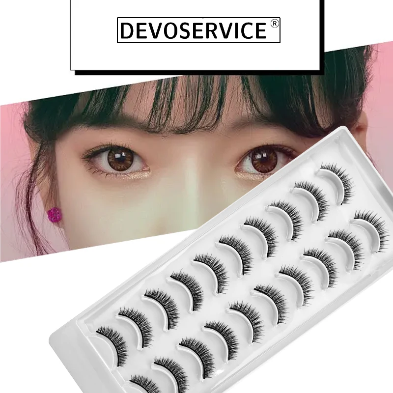 

2022 New 10 Pairs Natural 3d Faux Mink False Eyelashes Dense Curls Slim Short Lashes Cosplay Dramatic Eyelashes Makeup Tool