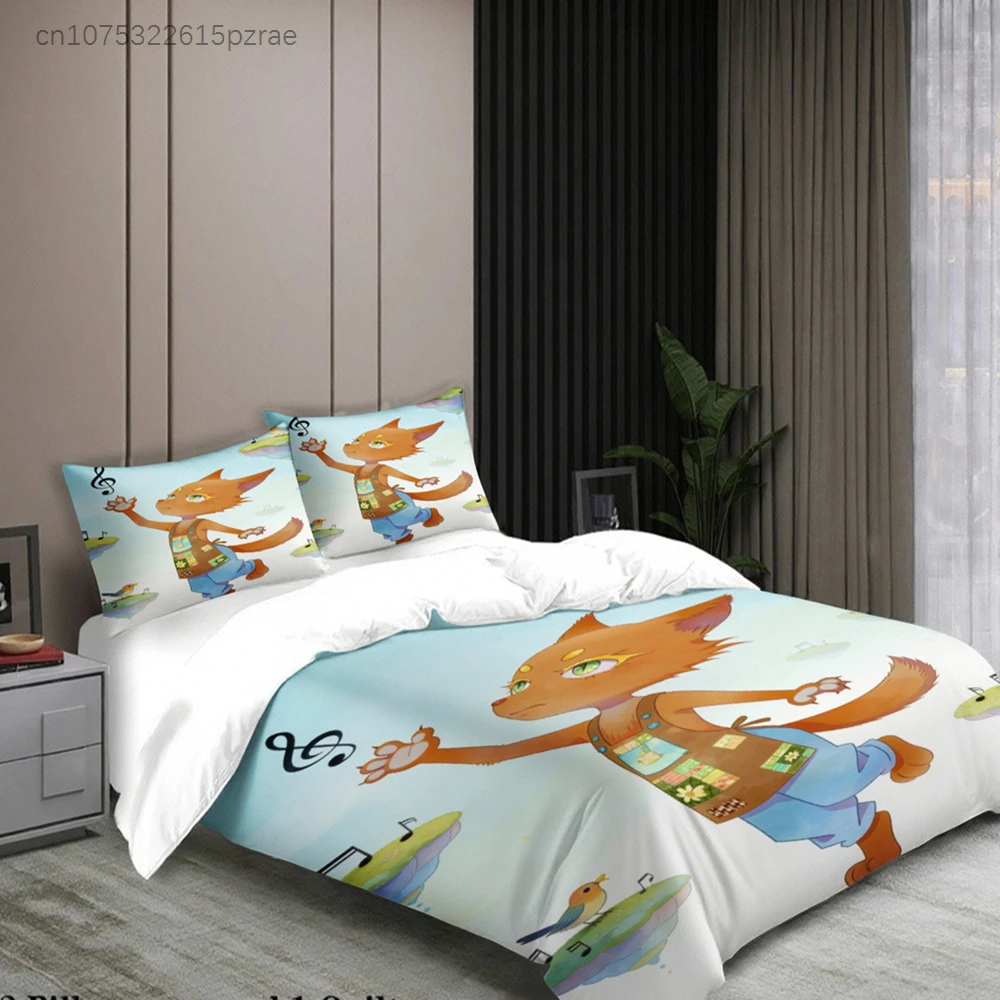 Queen Size Bedding Set Softville Cozy Town Cute Fern The Quilt Fox With Duvet Cover Pillowcase For Children's Bedroom Decor
