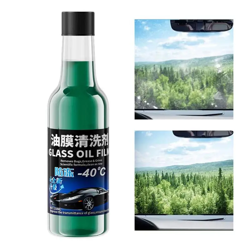 

Greasy Film Remover For Car 150ml Multifunctional Glass Cleaner For Oil Grease Film Car Wash Equipment For Rearview Mirrors