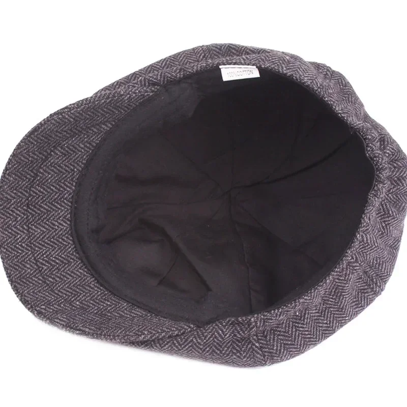 Classic Hat for Men Caps Vintage Retro Tweed Peaky Blinders Beret Hat Flat Peaked Cap Street Hats for Women Men view 5