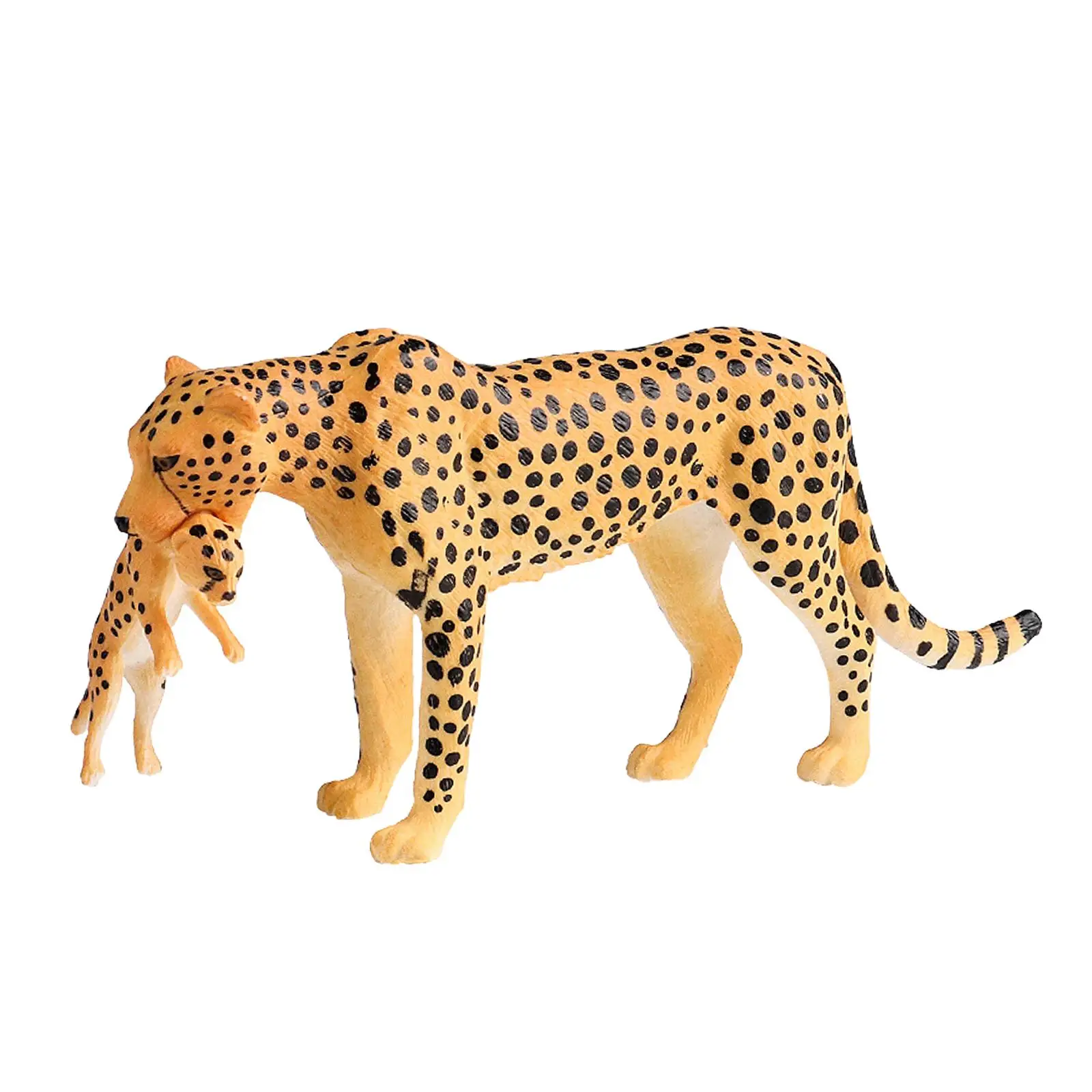 Estatuilla de juguete de leopardo, adorno de modelo de Cheetah Playset, figuras de leopardo, estatua de Animal de Vida Silvestre, adorno para pastel de regalo de vacaciones