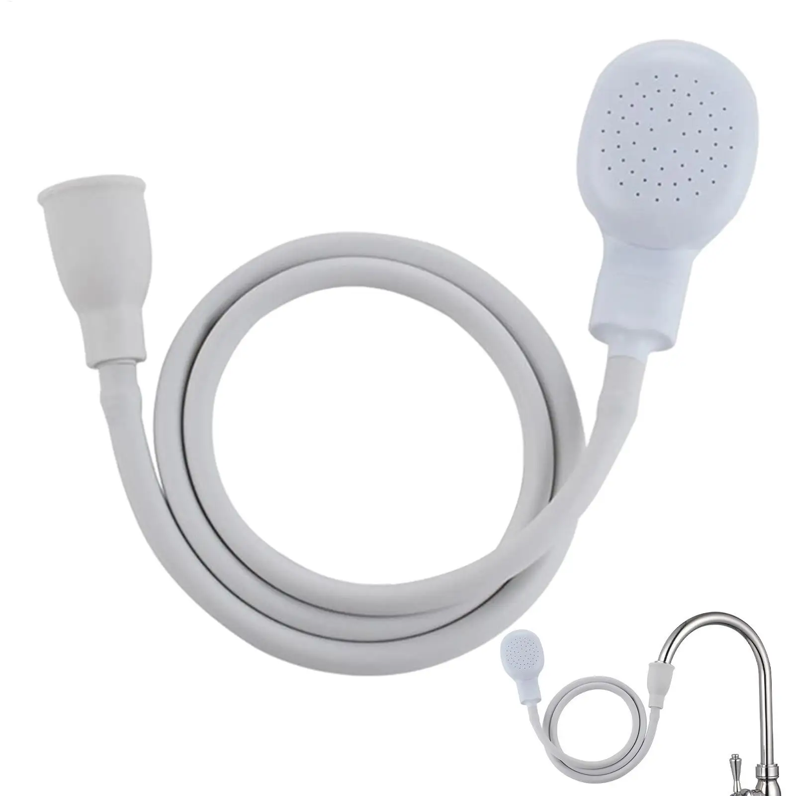 Universal Sink Spray Rubber Hose Handheld Rain Shower Head Portable Spray Head for Kitchen Bathroom Pet Cleaning Showerhead
