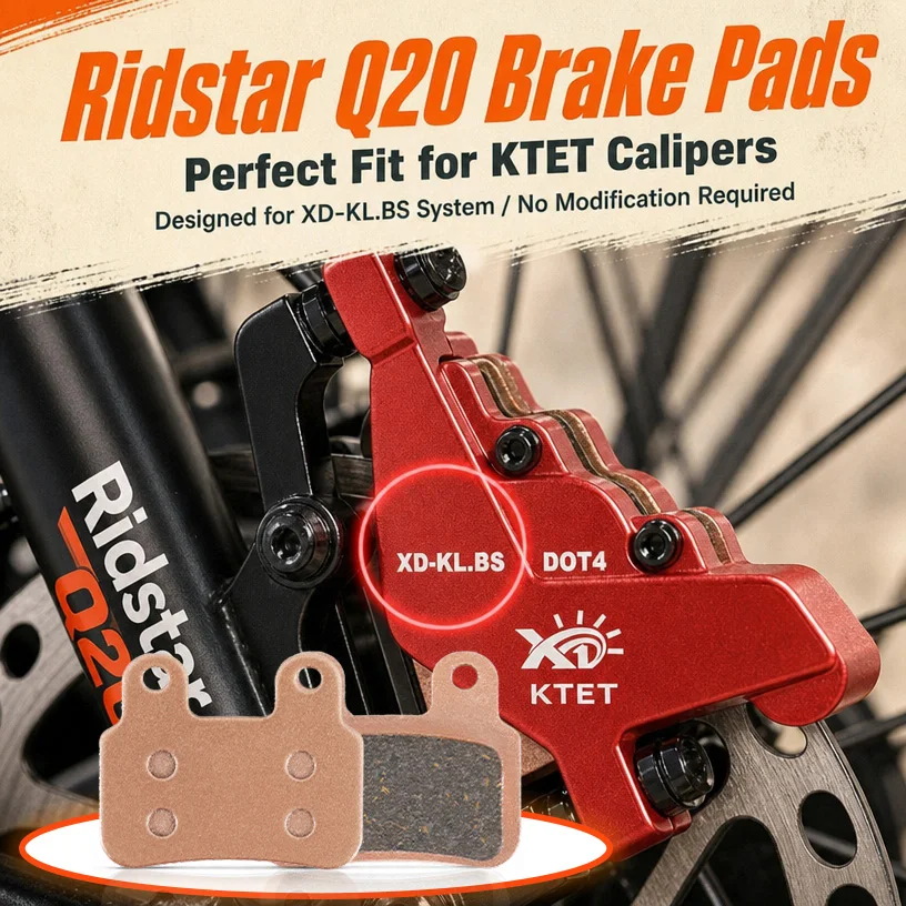 Ridstar Q20 Brake Pads Semi-Metallic Brake Control for EKX X21 X21 Max Bopzin Q8 M2000 C21 M22 Freego X2 KTET XD-KL.BS