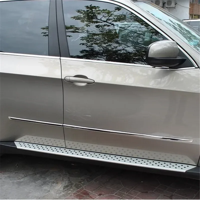 WELKINRY para BMW X5 E70 2. a generación 2007-2013, barra de moldura lateral para puerta de carrocería de coche, caja trasera, puerta, parachoques, maletero, embellecedor de Pedal