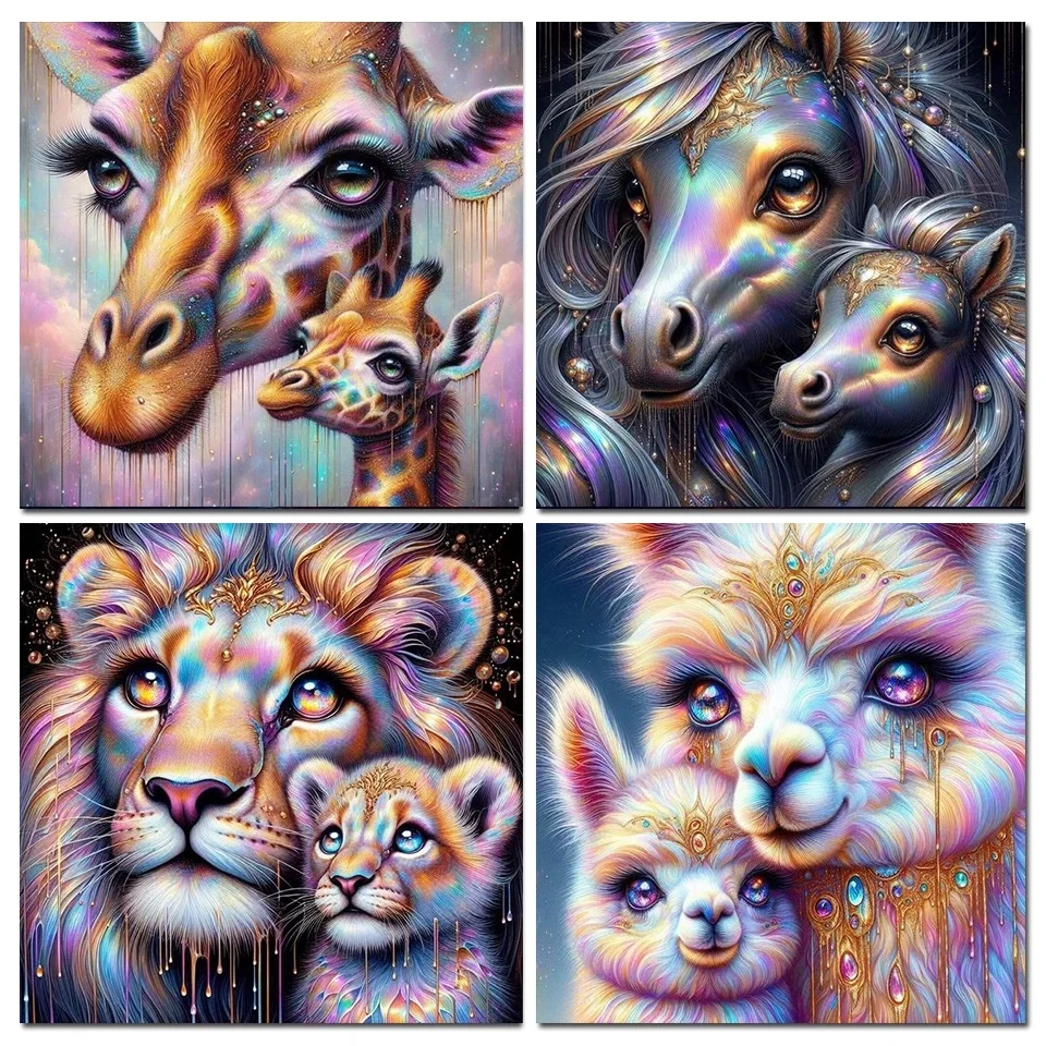 Horse Lion Giraffe Alpaca Diamond Painting 5D Diy Jewelry Cross Stitch Full Square Round Diamond Mosaic Rhinestones Art