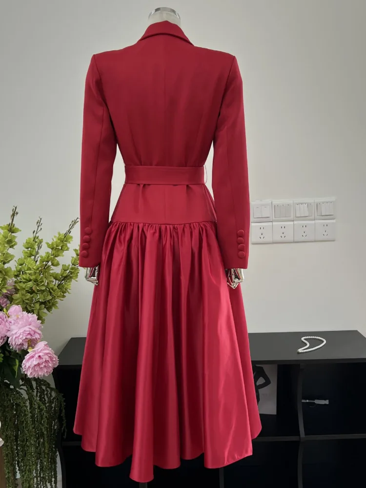 Jnmc elegantes Temperament ein Knopf spleißen große Schaukel Mode Anzug Kleid 2024 Frühling und Herbst neu für Damen artikel