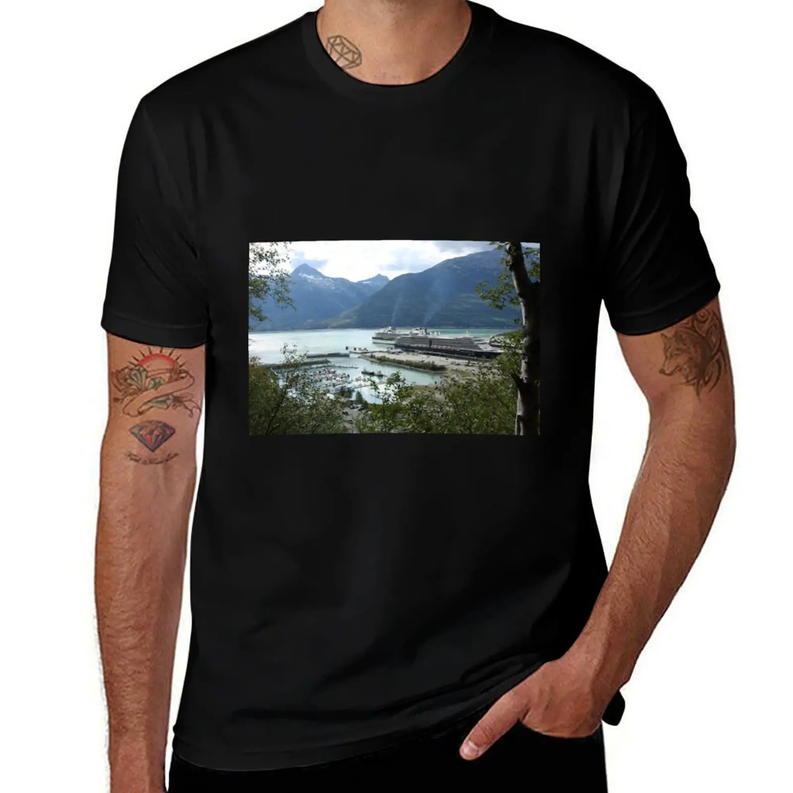 Bay of Juneau from Mt. Roberts T-Shirt Classic Graphic Short Sleeve Top T-Shirt