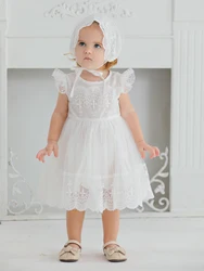 Baby Girls Dress 2 Piece Infant Outfit Embroidered Christening Baptism Dress Baby Dress In 12Month Old Christening Clothes