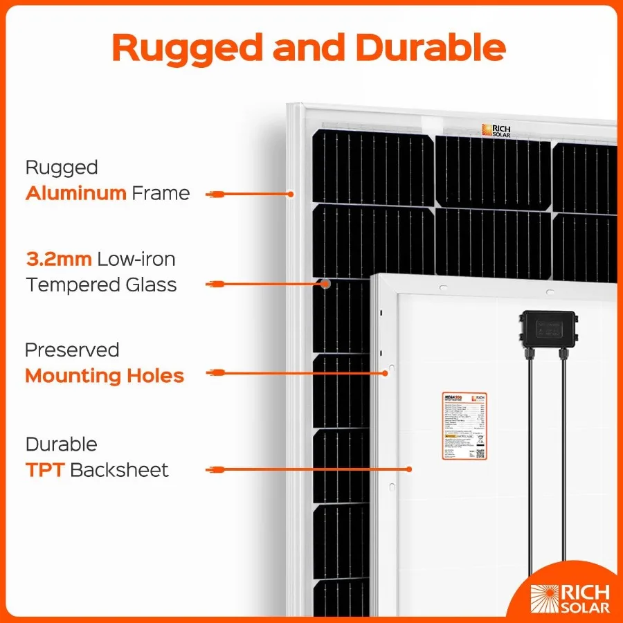 100 واط 12 فولت 9BB خلية لوحة طاقة شمسية أحادية البلورية وحدة شمسية عالية الكفاءة لمقطورة RV تخييم البحرية خارج الشبكة تطبيق #3