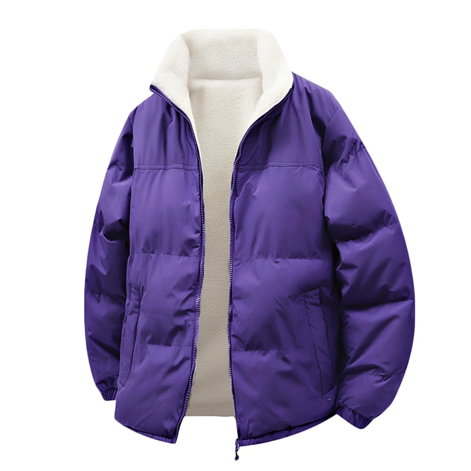 

Двусторонний носимый свитер из ягненка, удобная теплая уличная ветрозащитная водонепроницаемая однотонная куртка на молнии с несколькими карманами