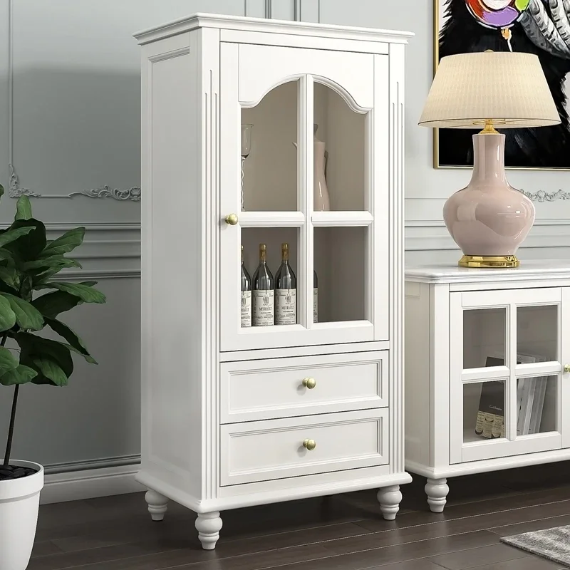 CX solid wood wine cabinet living room storage TV side cabinet small apartment dining room furniture