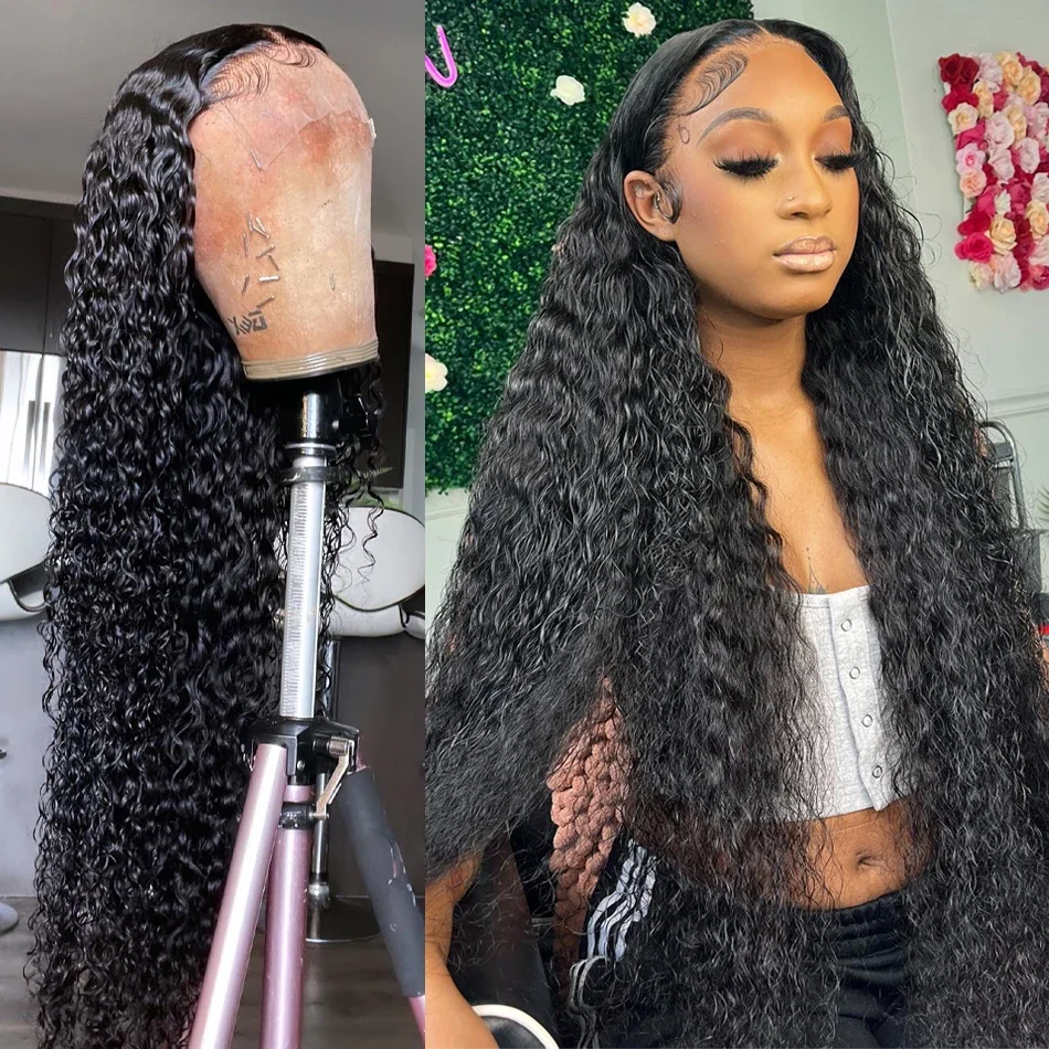 

Brazilian 250 Density 4x4 HD Transparent Deep Wave Lace Frontal Wig 13x4 HD 180% Lace Closure Wig Human Hair Wig For Black Women