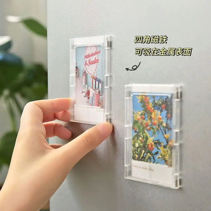 Mini Magnetic Photo Frame, Creative Plastic Magnet, Can be Absorbed, Polaroid Photo, Small Card Display, Desktop Ornaments