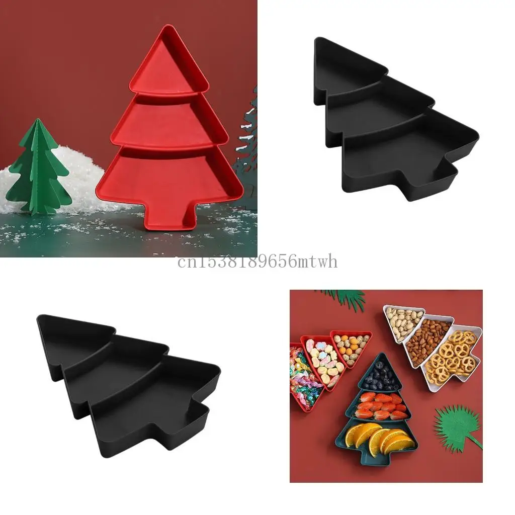 

Sturdy Plastic Candy Tray Christmas Tree Serving Dish for Holiday Gatherings and Nut Storage B03D