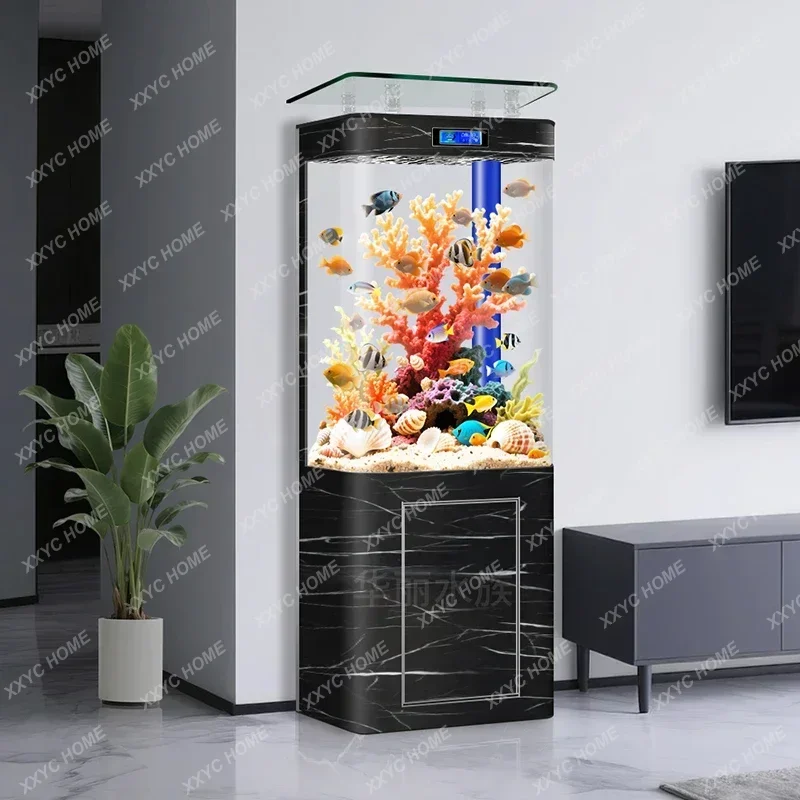 Bottom filter fish tank with cabinet all-in-one machine large household intelligent ecological vertical living room