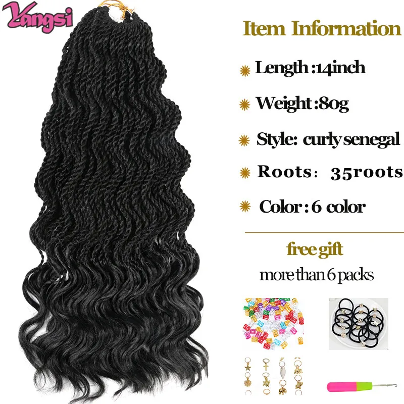 Volledige Star Ombre Vlechten Haar Senegalese Twist Haar Gehaakte Vlechten Synthetische Gehaakte Vlecht Haar 14 "35 Strands/Pack uiteinden Krullend