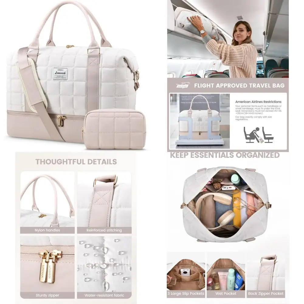 

Женская ночная сумка для выходных ручной клади — дорожная дорожная сумка с отделением для обуви и мокрым карманом, сумка для йоги и спортзала