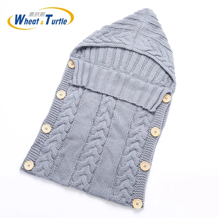 Mother Kids Bedding Baby Sleeping Bags  Woolen Swaddle Wrap Blanket Envelope Newborn Infant  Knitted Winter  Bag