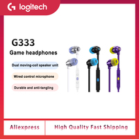 original Logitech G333 Headset Gaming Berkabel In-Ear G333 dengan Mikrofon Tipe C untuk Gaming Laptop Logitech G333 Gaming