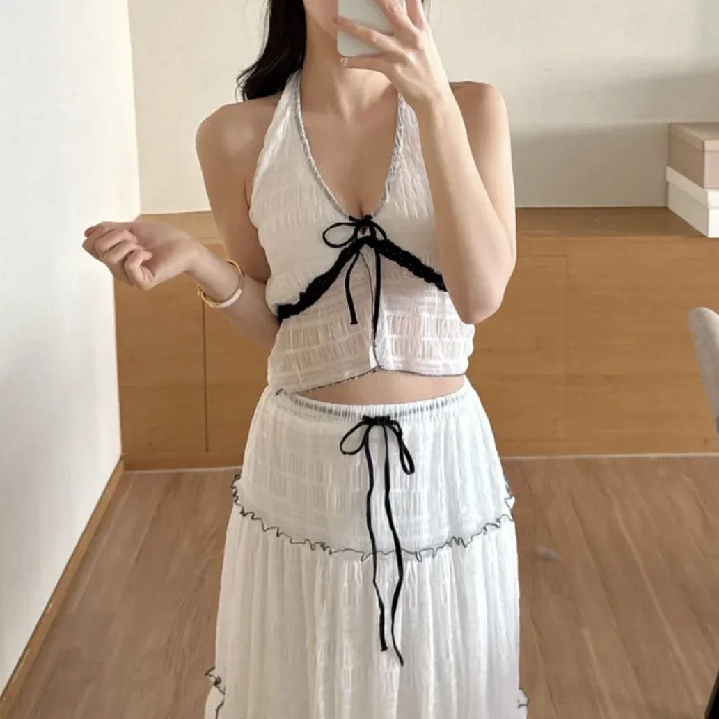 

Faionable V-Ne ter Pure Desire Me f Skirt Set Summer 2026 Korean Sle Design High Waist Spring Collection