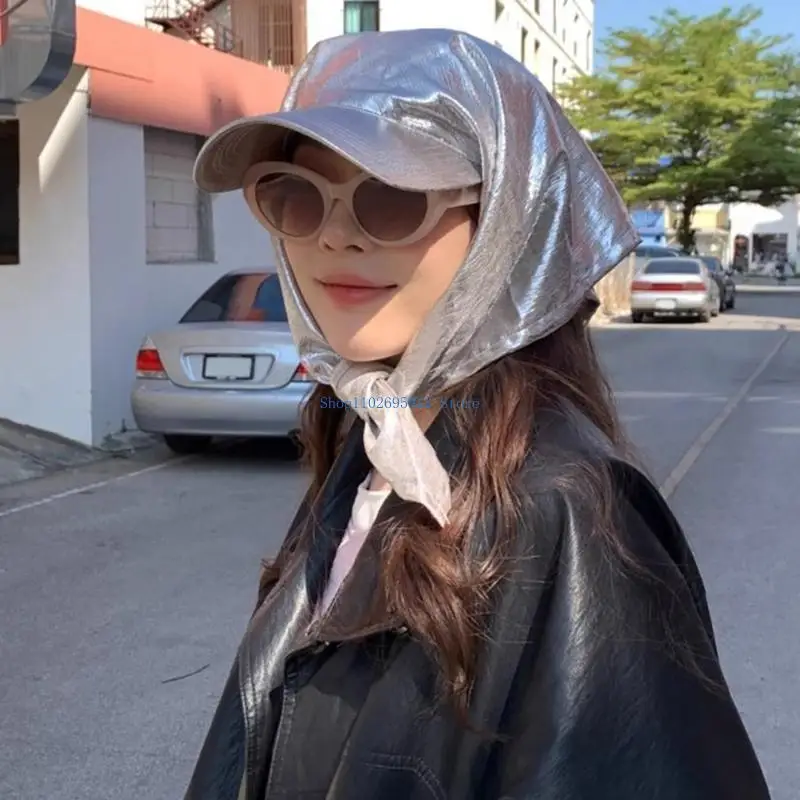 N7YE المألوف نمط متقلب رئيس التفاف قبعة مريحة للتنفس Sunproof عصابات قبعة للنساء المراهقين الشارع أغطية الرأس #5