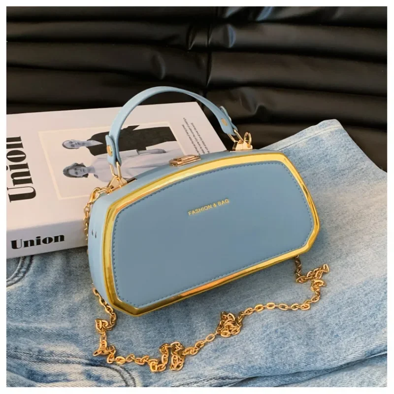 Hasp PU 2024 New Product Handbag Solid Color Chain Trendy Fashion Satchels Crossbody Bag Soft Versatile Commuter Shoulder Bag