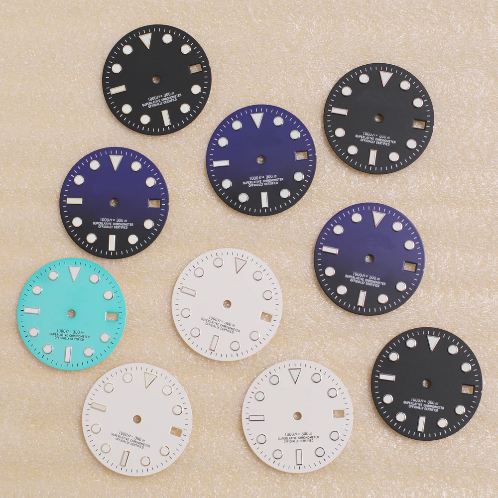 

28.5mm S Logo SUB Watch Dial Green Luminous Suitable For NH36/4R36 movement watch accessories repair tools