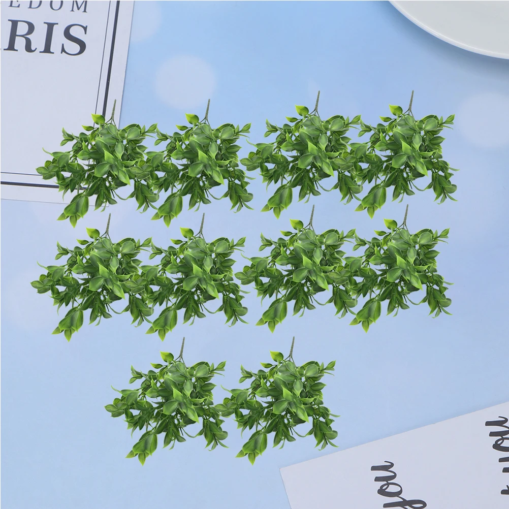 

10pcs Artificial Flower Bundle Simulated Green Grapefruit Leaf Fake Flowers For Wedding Home Office Decoration